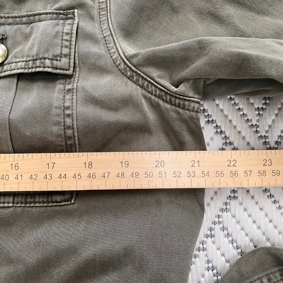Madewell Womens Military Cargo Utility Button Up Belted Jacket M Green Classic - Picture 9 of 10